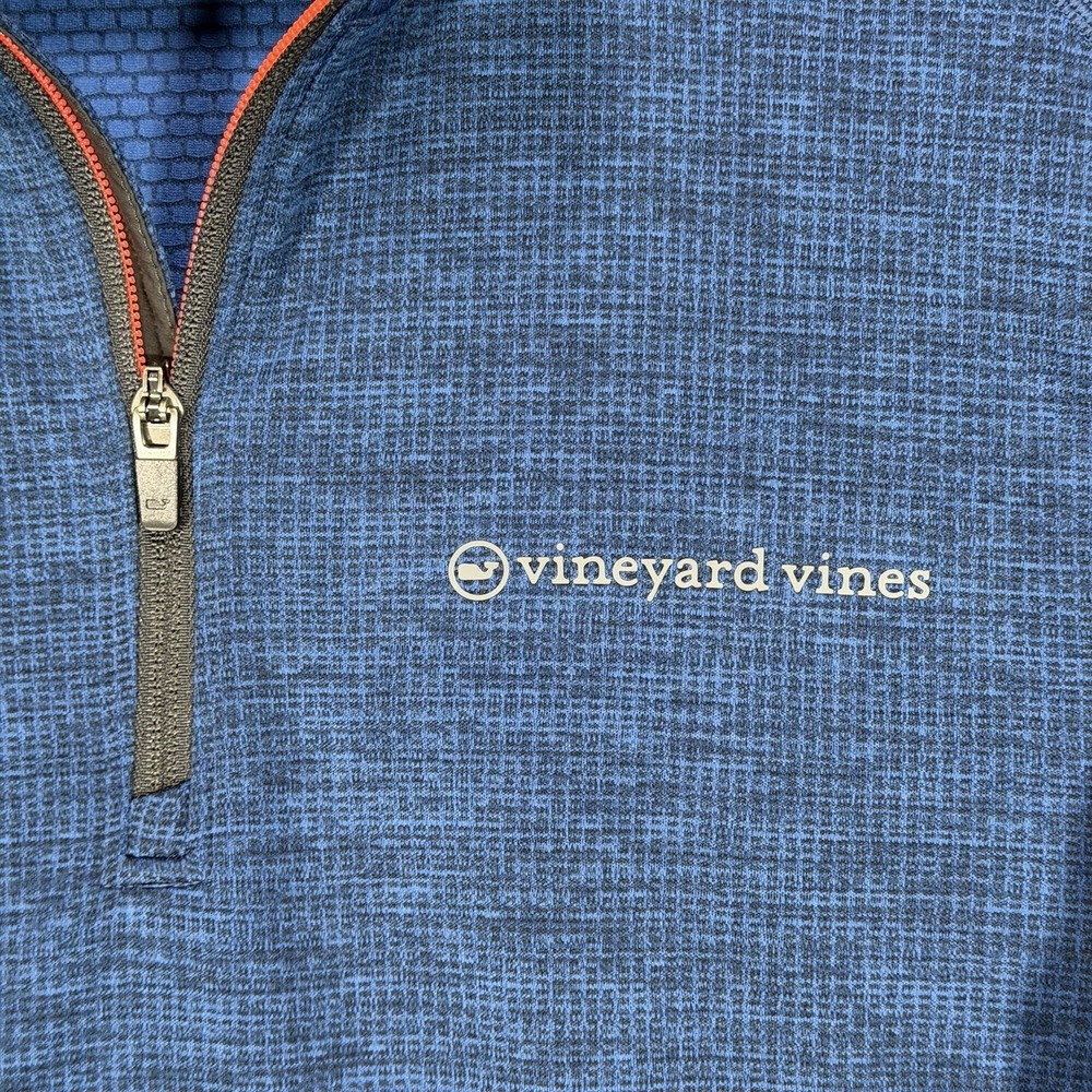 Vineyard Vines OTG Sankaty Pullover Mens M Blue 1/4 Zip Performance On The Go - Picture 2 of 9